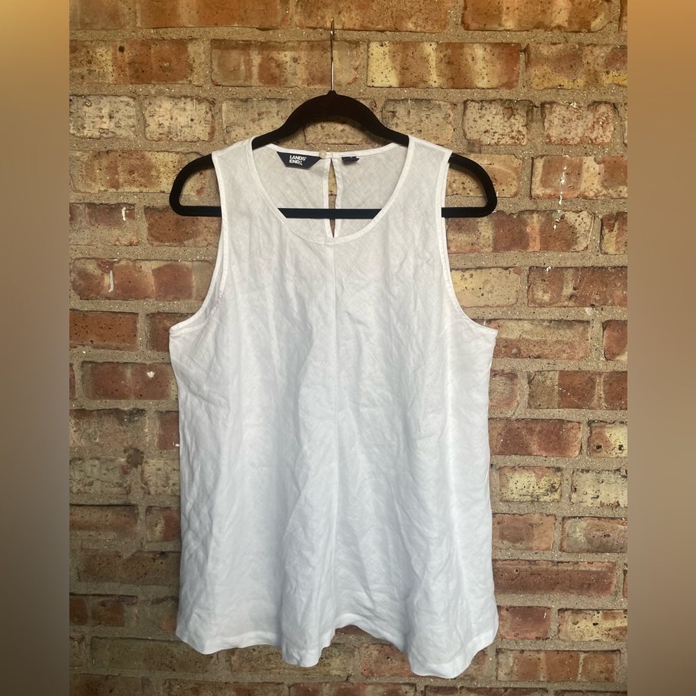 Lands End Linen Sleeveless Swing Blouse🖤